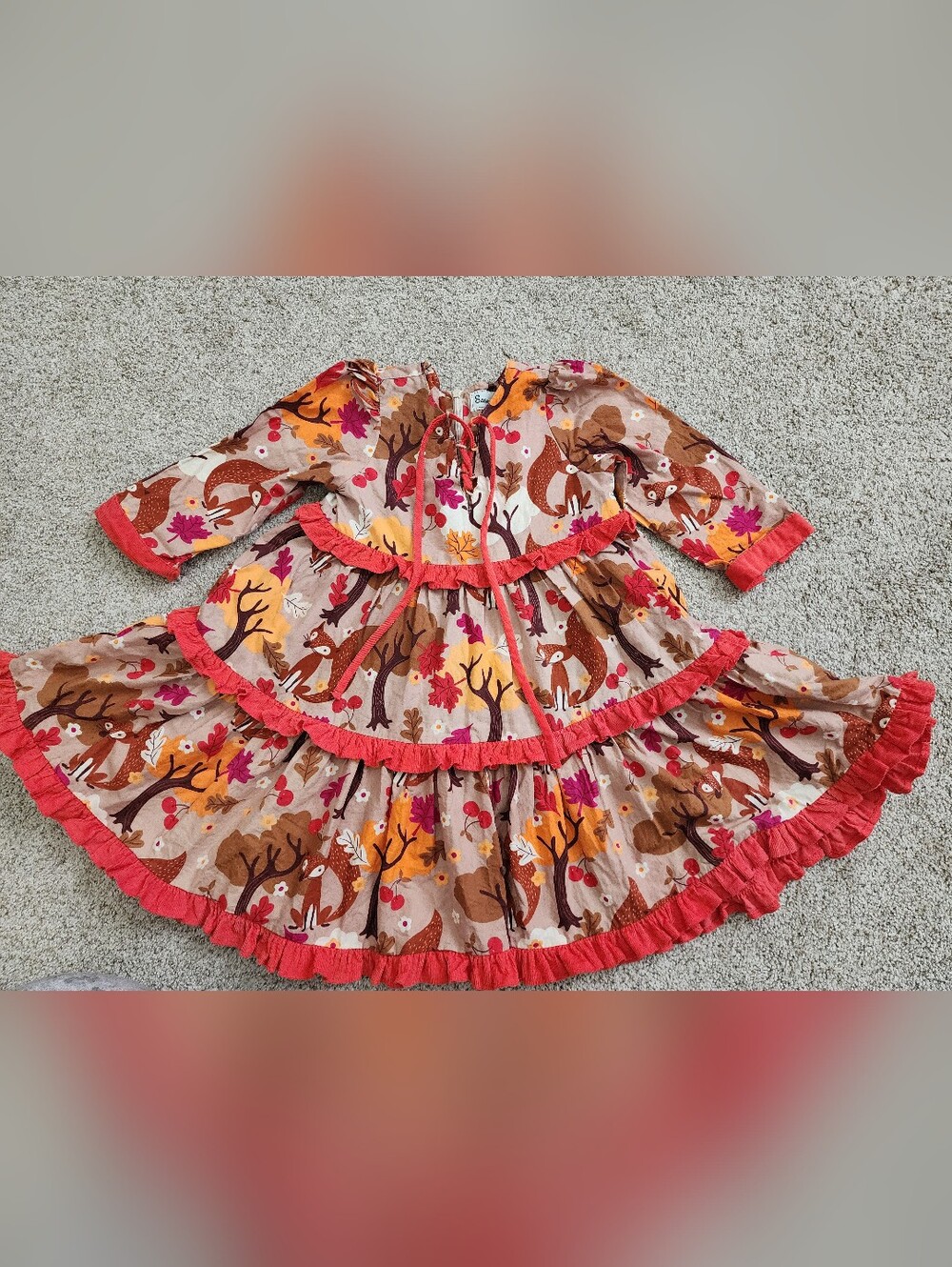 Sassy Me! Boutique DressGirls Fall Woodland Fox Dress Size 3T